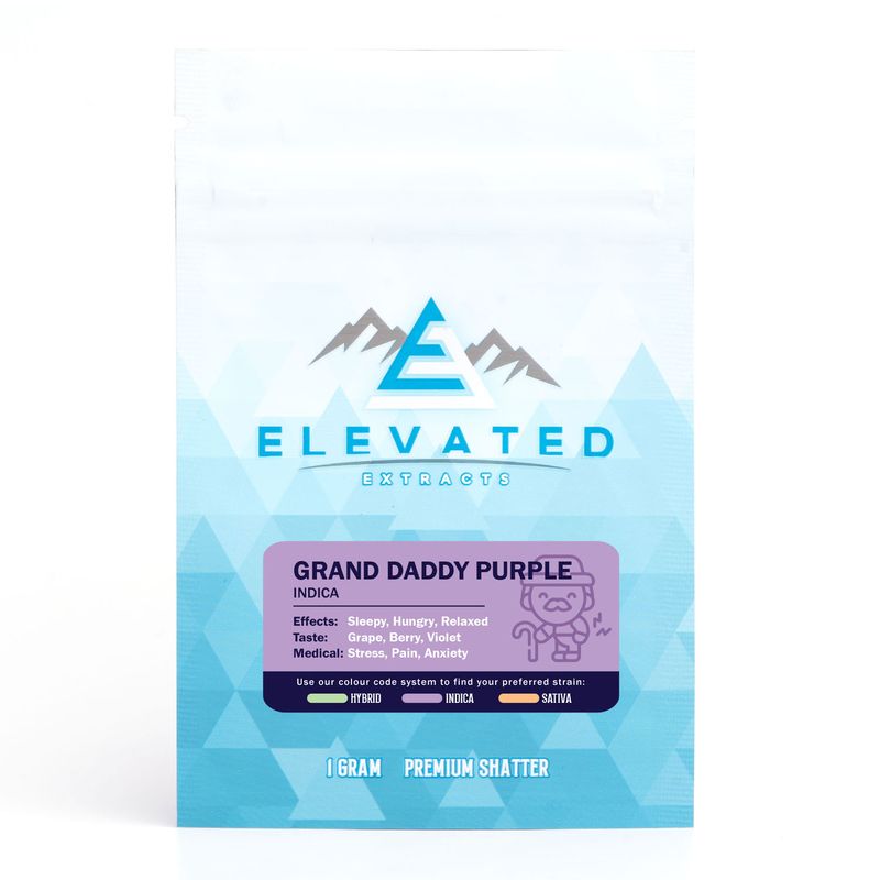 (Indica) Grand Daddy Purple Shatter By Elevated Extracts