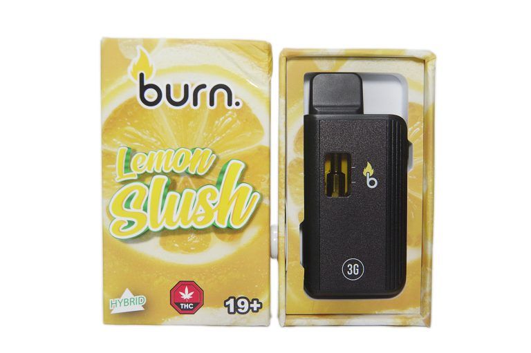 (3g) (Hybrid) Lemon Slush Disposable Vape By Burn (3g) (Hybrid) Lemon Slush Disposable Vape By Burn