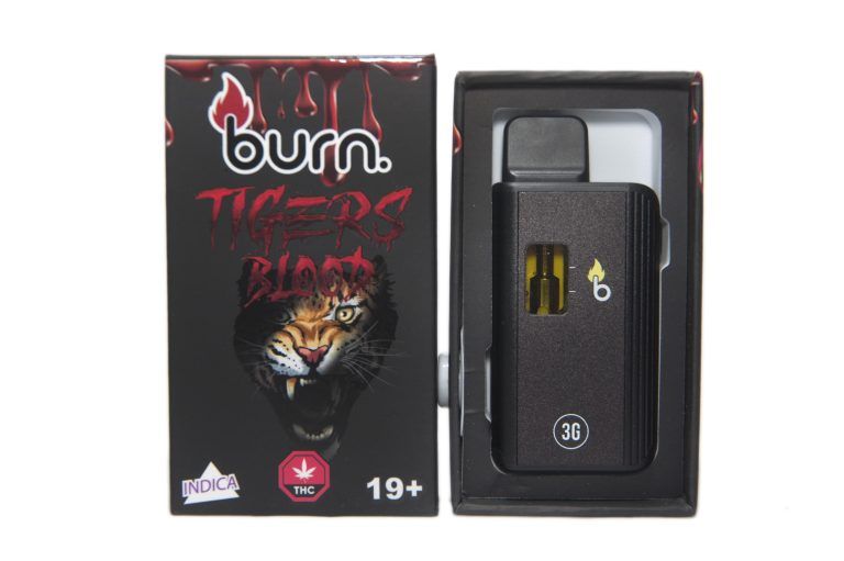 (3g) (Indica) Tiger's Blood Disposable Vape By Burn