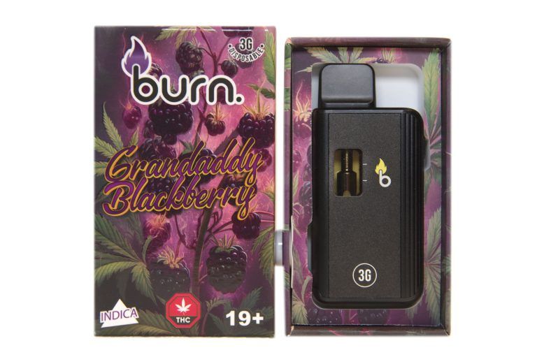 (3g) (Indica) Granddaddy Blackberry Disposable Vape By Burn