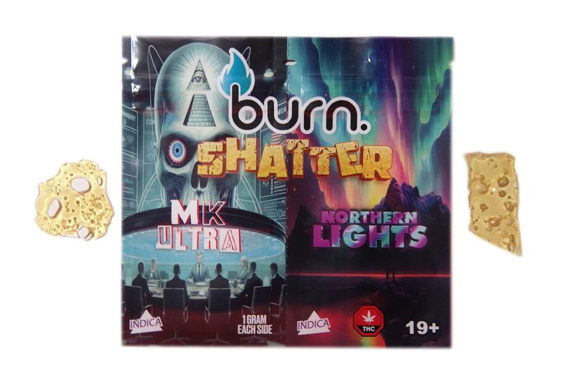 2 Grams, MK Ultra + Northern Lights (1G + 1G) Shatter By Burn