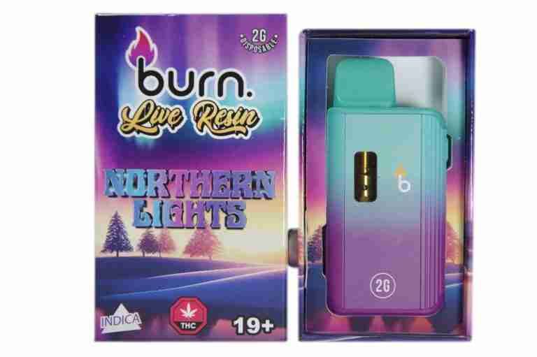 Live Resin 2g (Indica) (Northern Lights) Disposable Vape By Burn