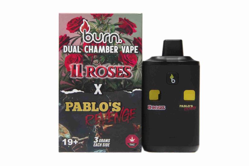 (3 Grams + 3 Grams) 11 Roses + Pablo's Revenge Dual Chamber Vape By Burn