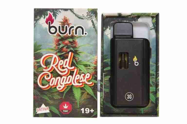 (3g) (Sativa) Red Congolese Disposable Vape By Burn