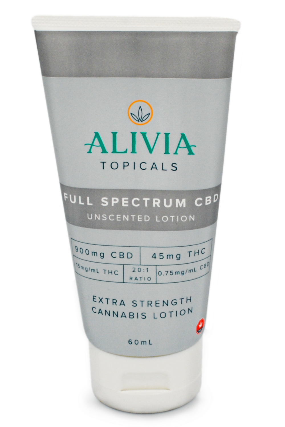 (2oz) (900mg CBD + 45mg THC) Unscented Full Spectrum CBD Lotion by Alivia