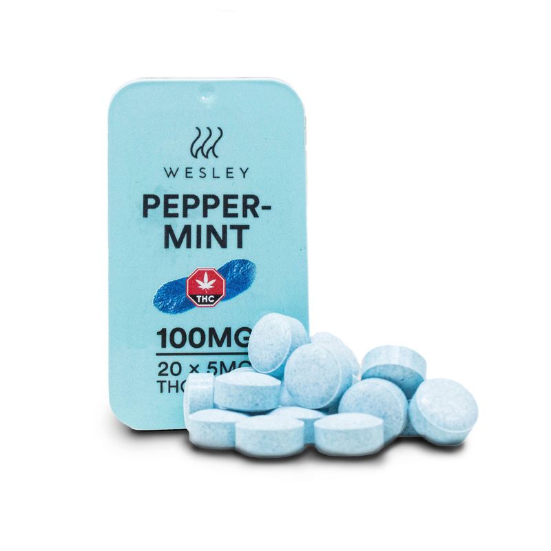 (100mg THC) Peppermint Mints By Wesley Tea
