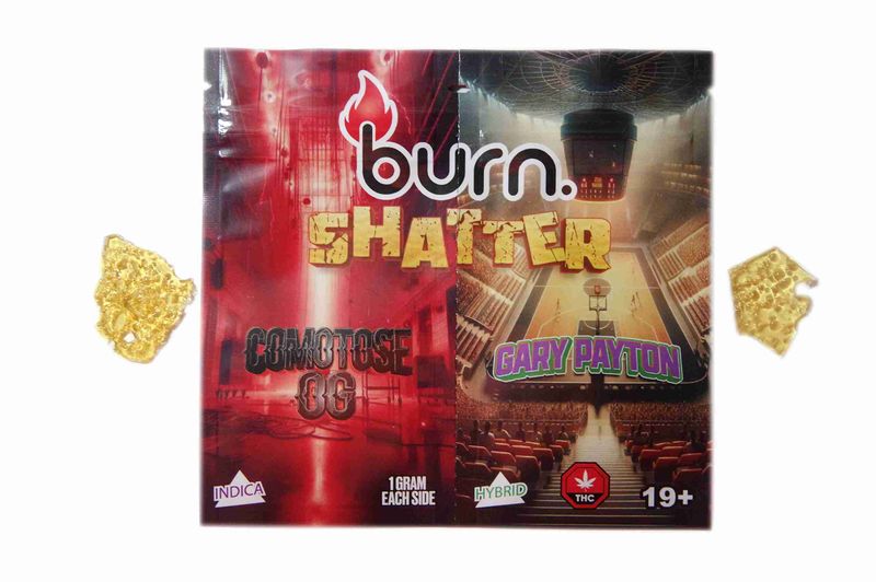 2 Grams, Comatose OG (Indica) + Gary Payton (Hybrid)  (1G + 1G) Shatter By Burn