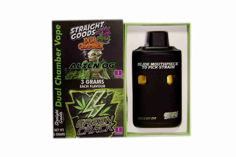 (3 Grams + 3 Grams) Alien OG x Green Crack Dual Chamber Vape By Straight Goods