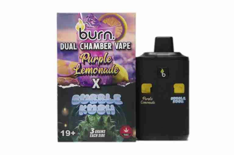 (3 Grams + 3 Grams) Purple Lemonade (Indica) x Bubble Kush (Hybrid) Chamber Vape By Burn (3 Grams + 3 Grams) Purple Lemonade (Indica) x Bubble Kush (Hybrid) Chamber Vape By Burn