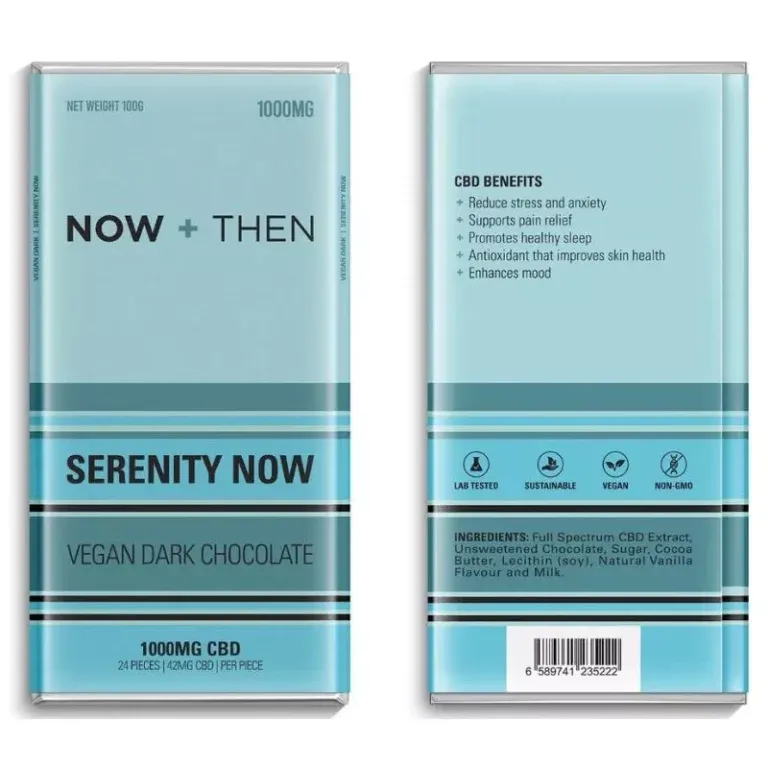 (1000mg CBD) (Serenity Now) Vegan Dark Chocolate By Now+Then (1000mg CBD) (Serenity Now) Vegan Dark Chocolate By Now+Then