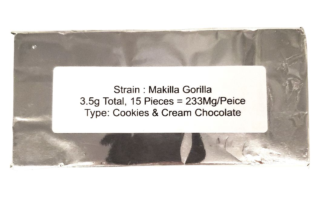 (3.5g Psilocybin) -Makilla Gorilla- Cookies & Cream Chocolate Bar By Theralife Naturals