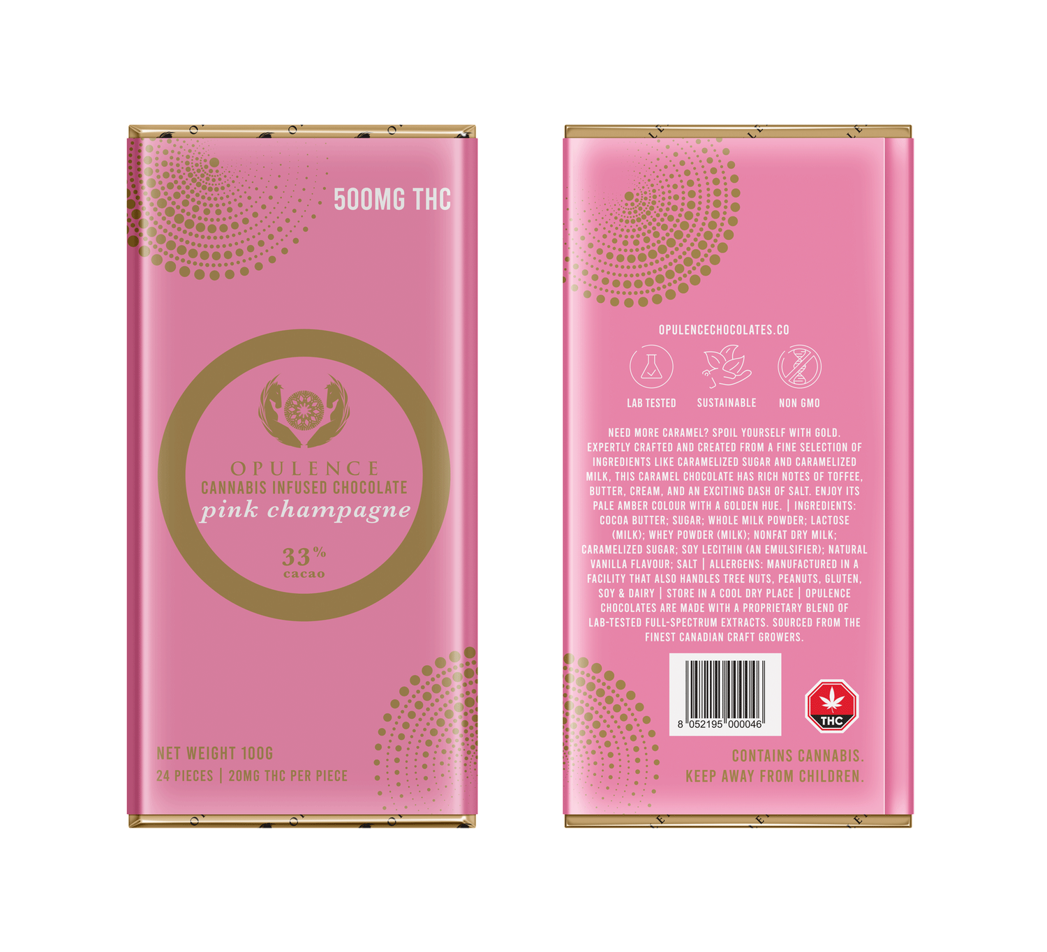 (500mg THC) Pink Champagne Shatter Bar By Opulence (500mg THC) Pink Champagne Shatter Bar By Opulence