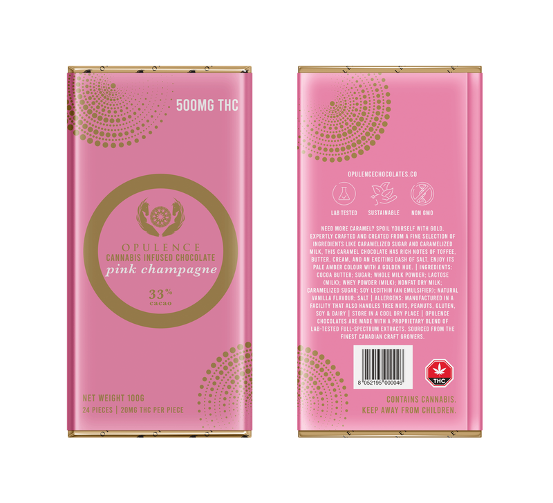 (500mg THC) Pink Champagne Shatter Bar By Opulence