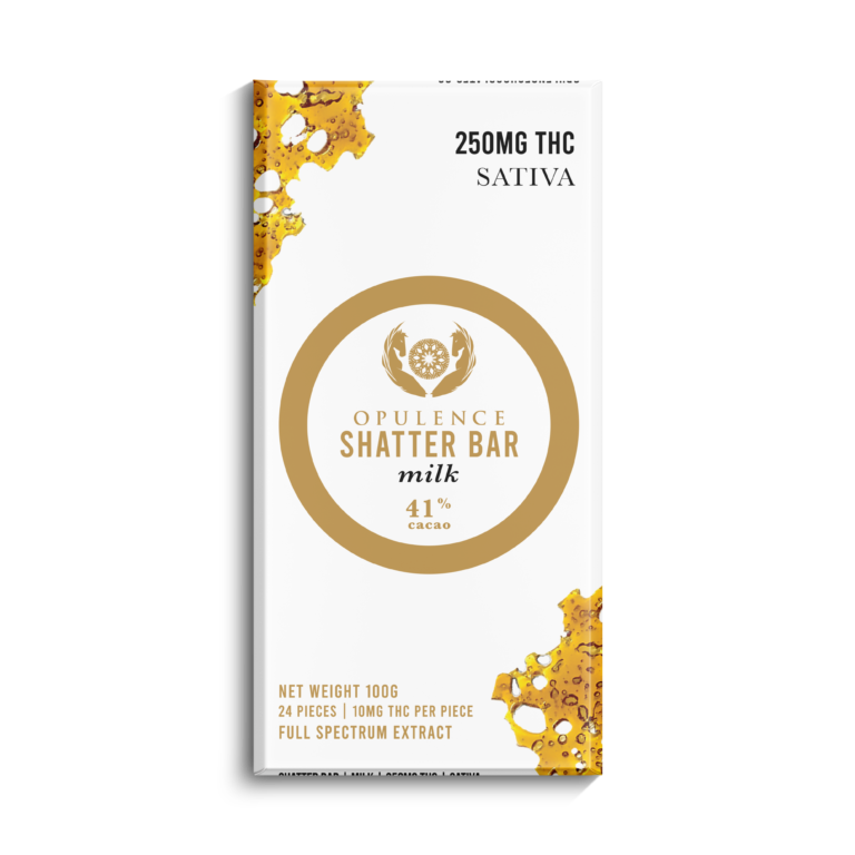 (250mg THC) (Sativa) Milk Chocolate Shatter Bar By Opulence