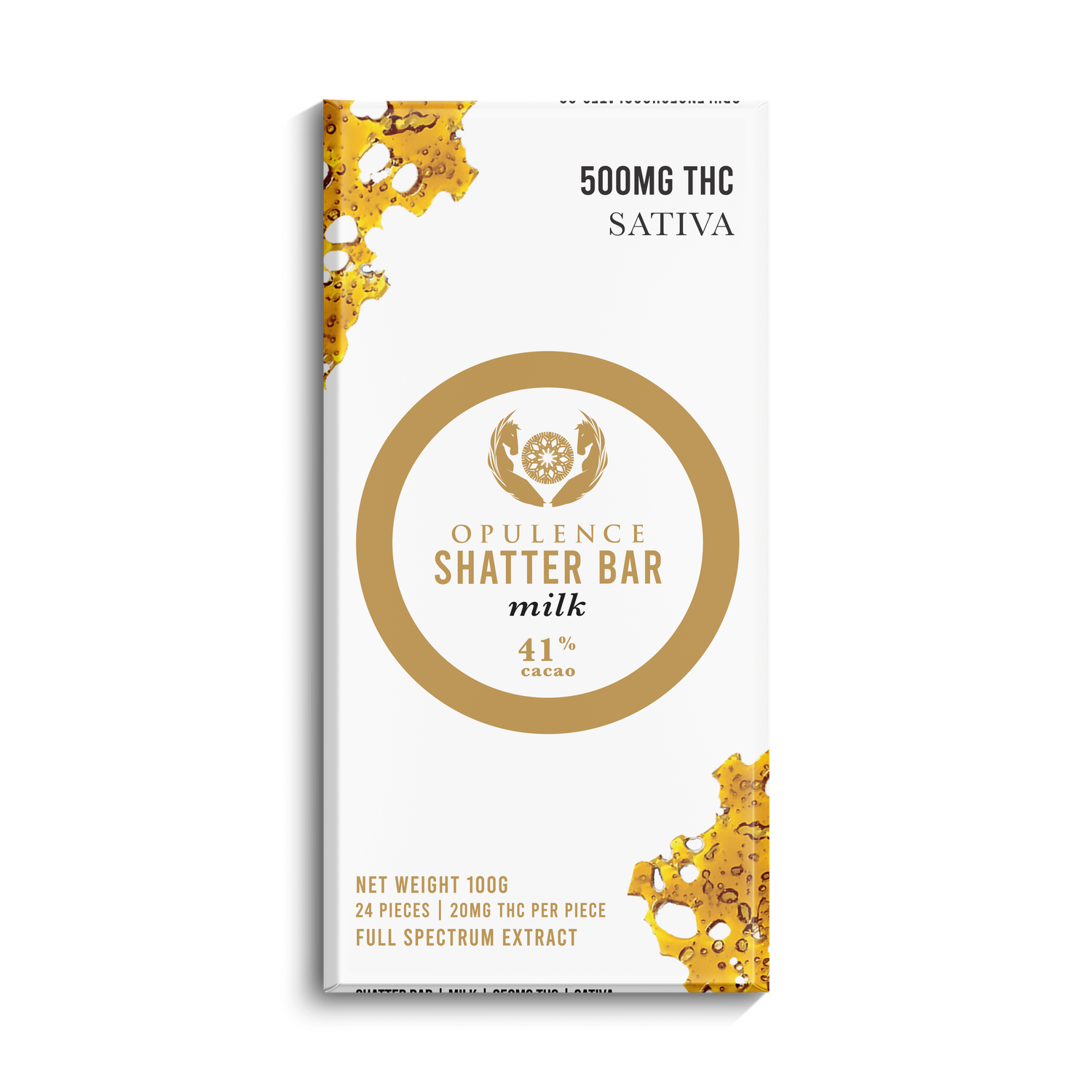 (500mg THC) (Sativa) Milk Chocolate Shatter Bar By Opulence (500mg THC) (Sativa) Milk Chocolate Shatter Bar By Opulence
