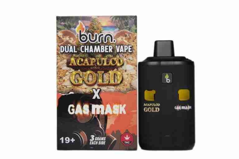 (3 Grams + 3 Grams) Acapulco Gold (Sativa) + Gas Mask (Indica) Dual Chamber Vape By Burn