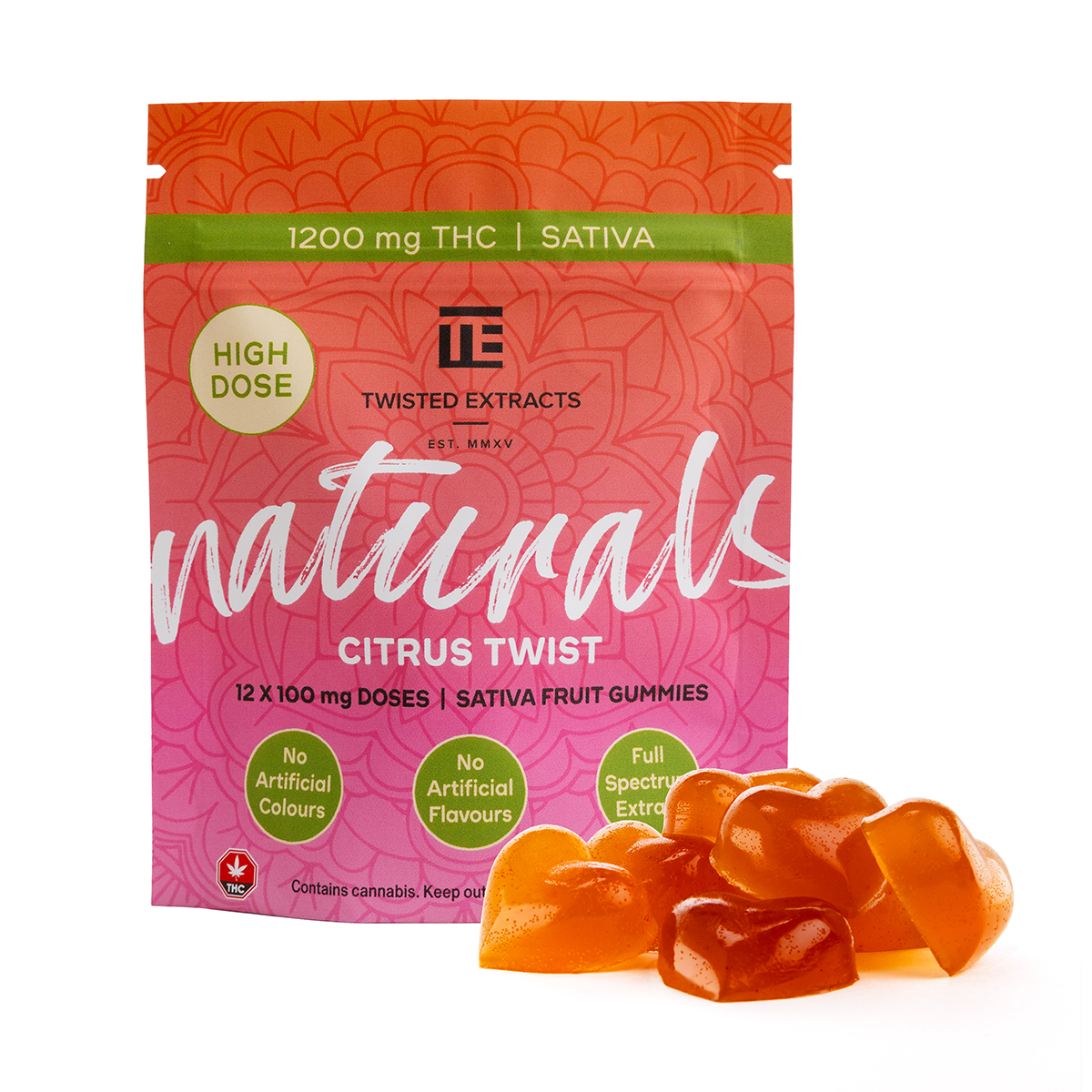 (1200mg Sativa) Citrus Twist High Dose - Naturals - By Twisted Extracts (1200mg Sativa) Citrus Twist High Dose - Naturals - By Twisted Extracts