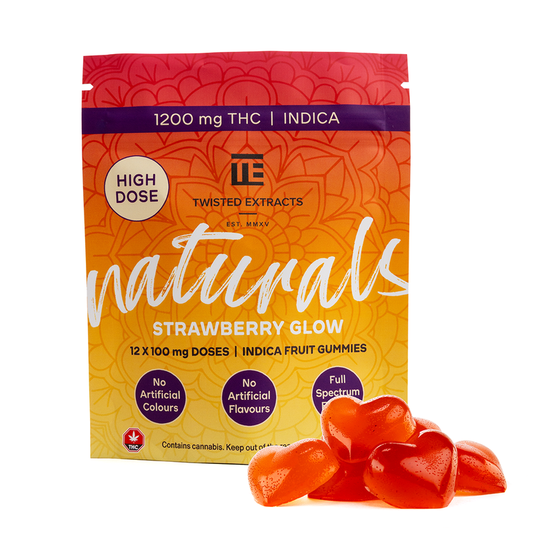 (1200mg Indica) Strawberry Glow High Dose - Naturals - By Twisted Extracts