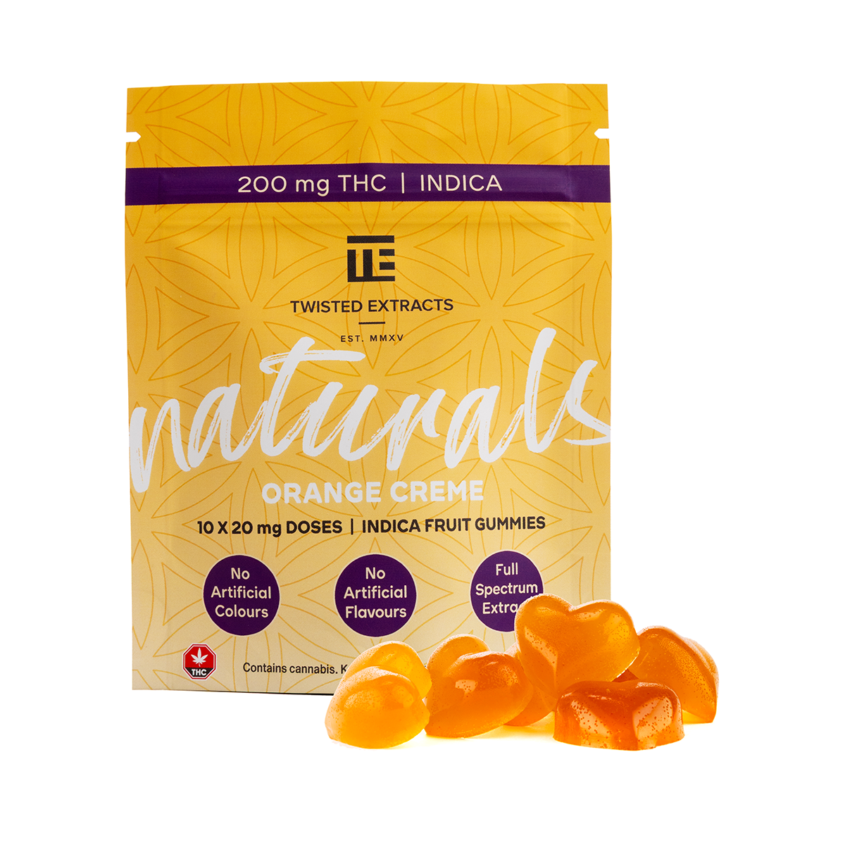 (200mg Indica) Orange Creme - Naturals - By Twisted Extracts