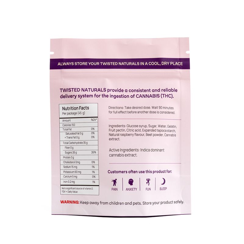 (200mg Indica) Raspberry Bliss - Naturals - By Twisted Extracts