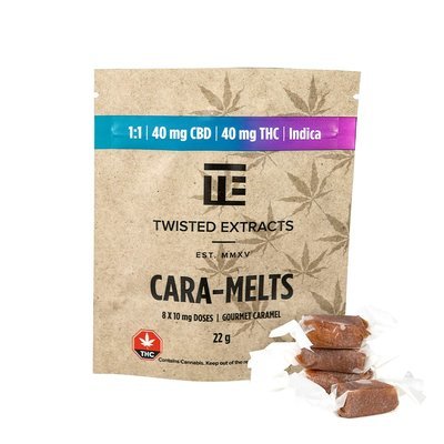 Cara-Melts 1:1 Indica/CBD (40mgTHC/40mg CBD) by Twisted Extracts