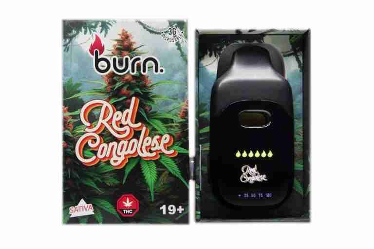 (3g) (Sativa) Red Congolese Disposable Vape By Burn