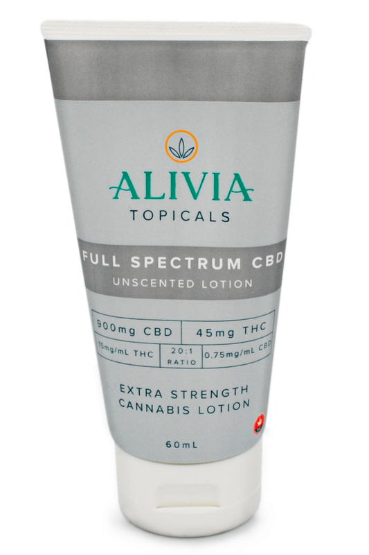 (2oz) (900mg CBD + 45mg THC) Unscented Full Spectrum CBD Lotion by Alivia