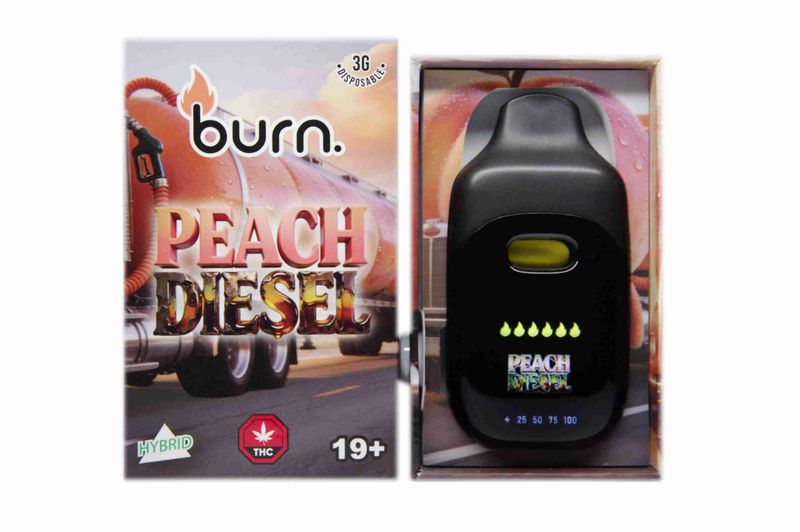 (3g) (Hybrid) Peach Diesel Disposable Vape By Burn