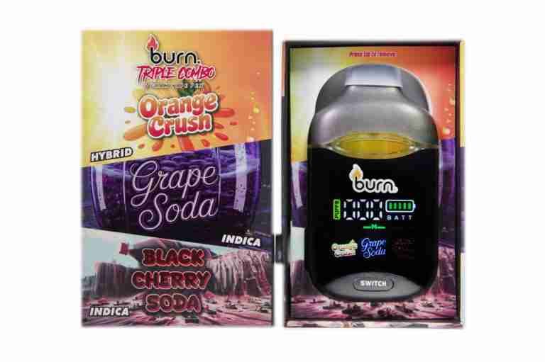(3g) Orange Crush (Hybrid) + Grape Soda (Indica) + Black Cherry Soda (Indica) Vape By Burn