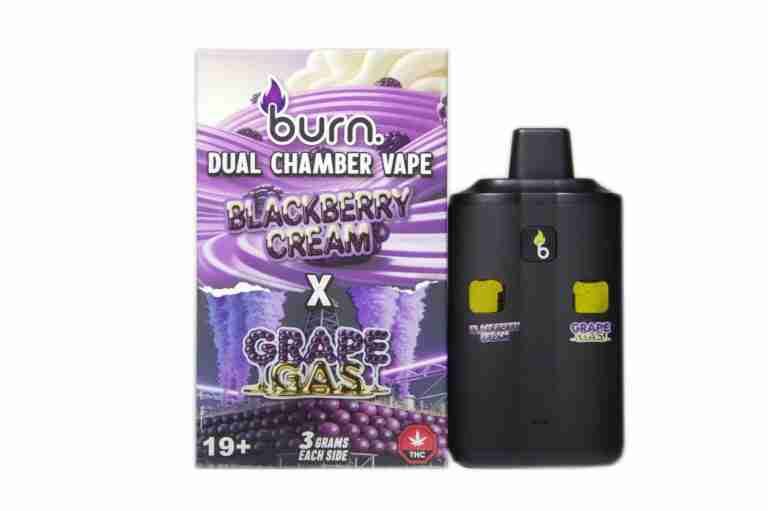 (3 Grams + 3 Grams) Blackberry Cream (Indica) + Grape Gas (Indica) Dual Chamber Vape By Burn