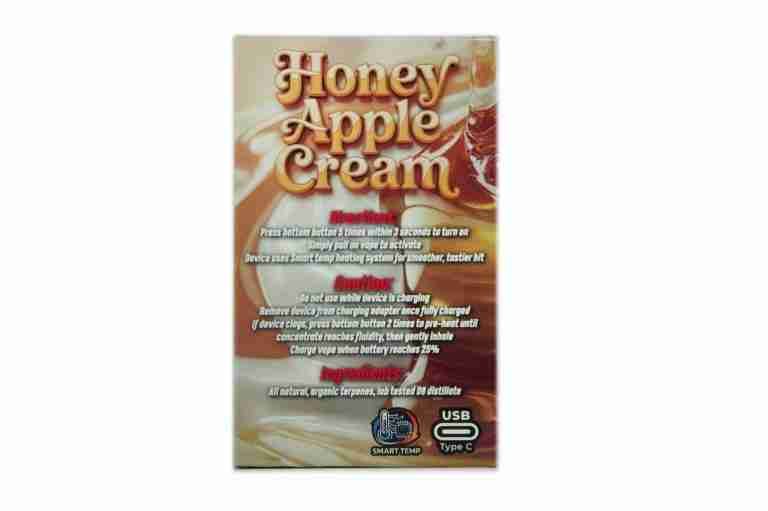 (3g) (Indica) Honey Apple Cream Disposable Vape By Burn