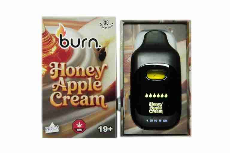 (3g) (Indica) Honey Apple Cream Disposable Vape By Burn