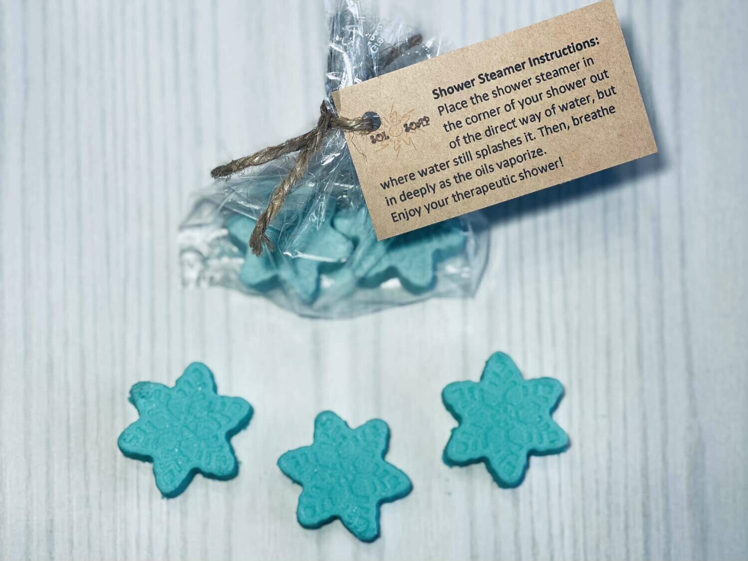 Shower Steamers (Menthol and Eucalyptus)  (Pk of 2 steamers) teal color