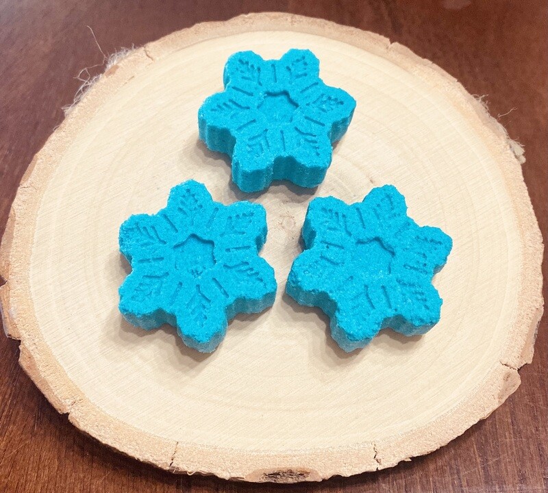 Shower Steamers (Menthol and Eucalyptus) (Pk of 2 steamers) teal color, snowflake shapes slightly vary (more coming soon!)