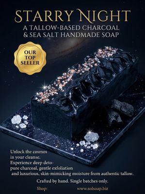 "Starry Night" Activated Charcoal and Sea Salt (Scented with Lavender, Amber and Chamomile)