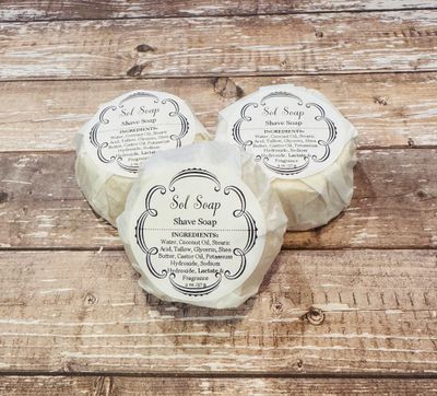 "Shave Soap" (Scented in Barber Shop Scent) (Also have an unscented bar, so please let me know if you prefer unscented)
