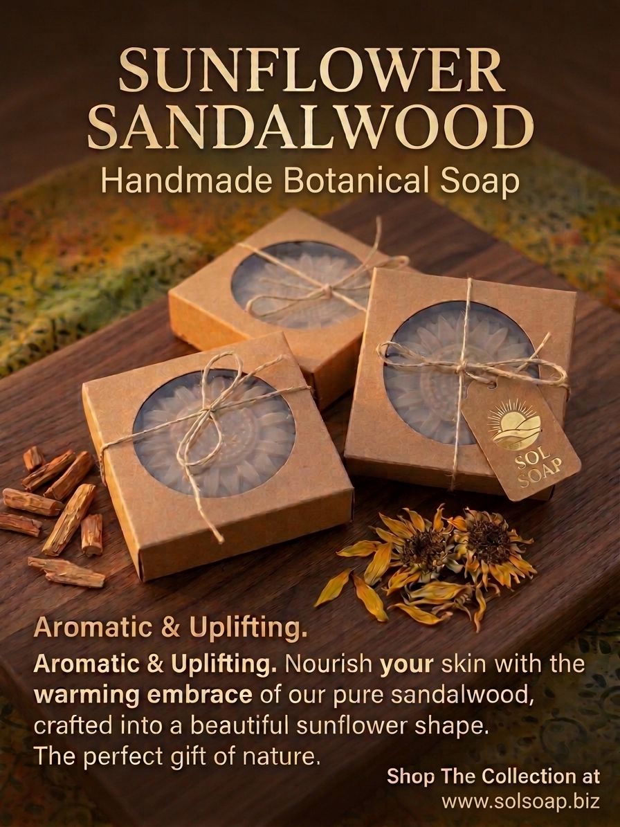 "Sunflower and Sandalwood" Molded in flower shape and boxed