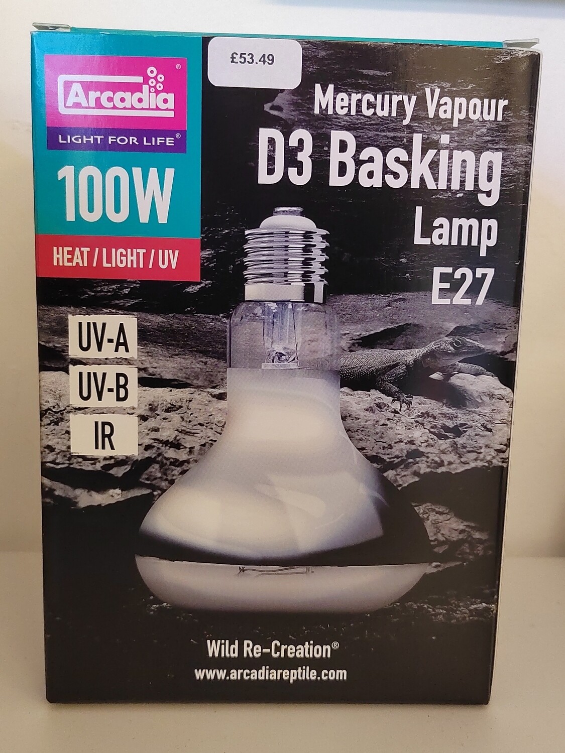 Arcadia mercury vapour D3 basking lamp 100w