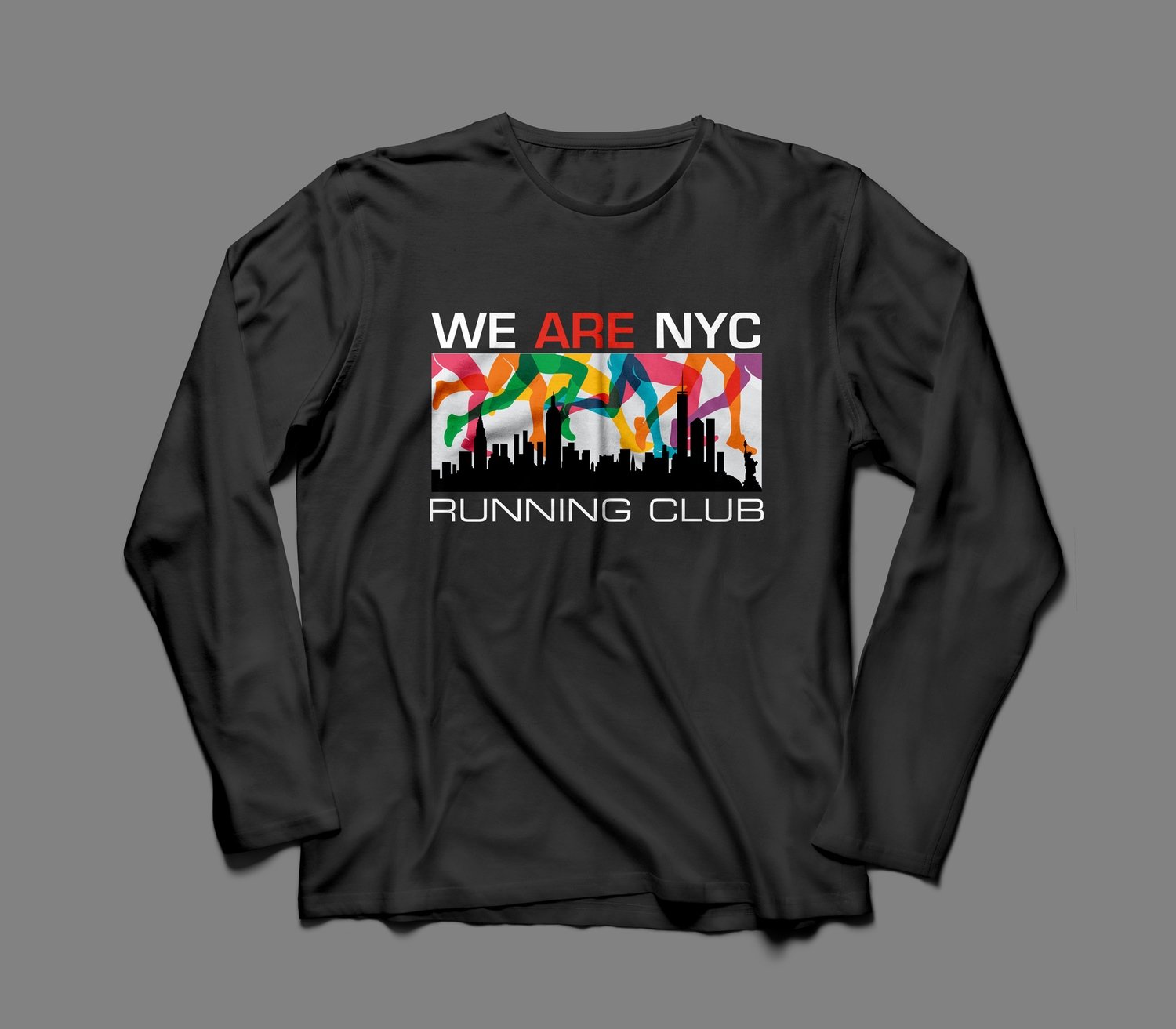 WE ARE NYC "RAINBOW LEGS" LONG SLEEVE SHIRT (black or white)