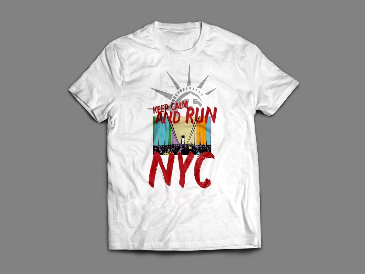 NYC MARATHON "KEEP CALM & RUN" T-SHIRT (SINGLET & LONG SLEEVE AVAILABLE ALSO!)