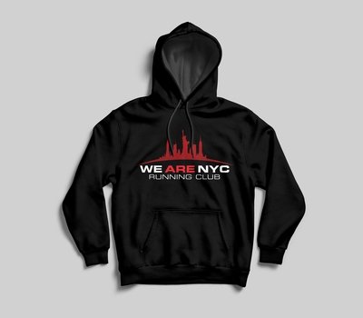 WE ARE NYC OFFICIAL LOGO HOODED SWEATSHIRT - AVAILABLE IN RED & BLACK!