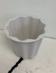 6” White Flower Pot Container