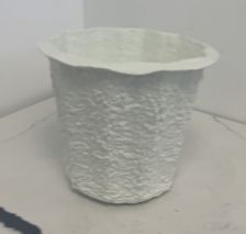 Paper mache white vase