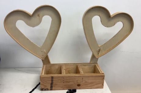 Double Heart Wood Box