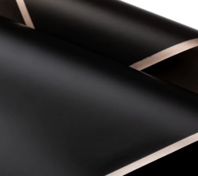 Solid  trim wrapping paper, Colors: Black w/gold trim