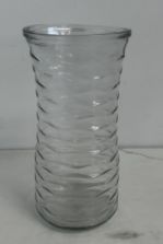 8 1/2 rose vase asst clear glass