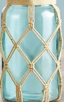 macrame blue vase