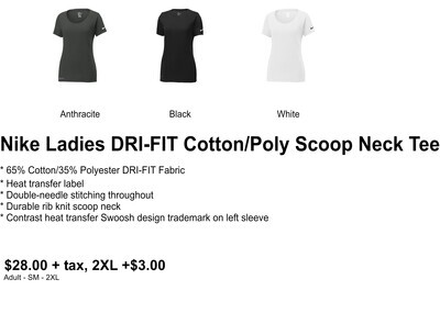 Nike LADIES DRI-FIT Cotton/Poly Scoop Neck Tee