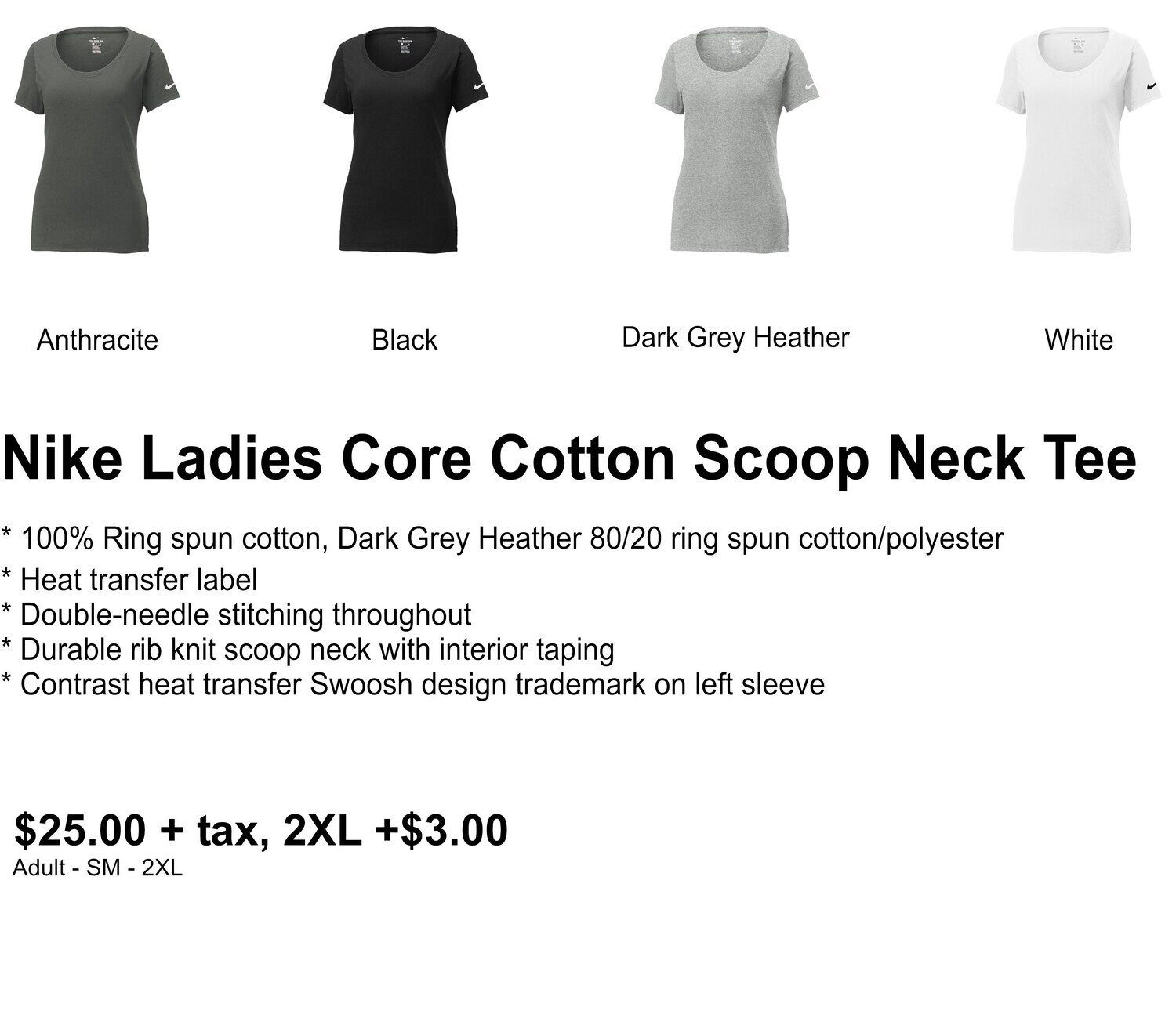 Nike Ladies Core Cotton Scoop Neck Tee