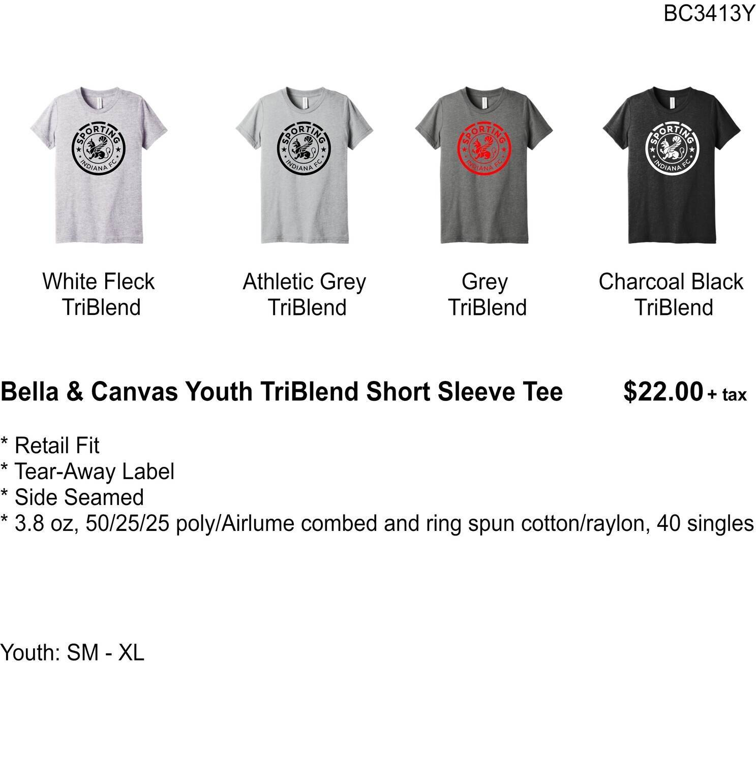Bella & Canvas Youth TriBlend Short Sleeve Tee